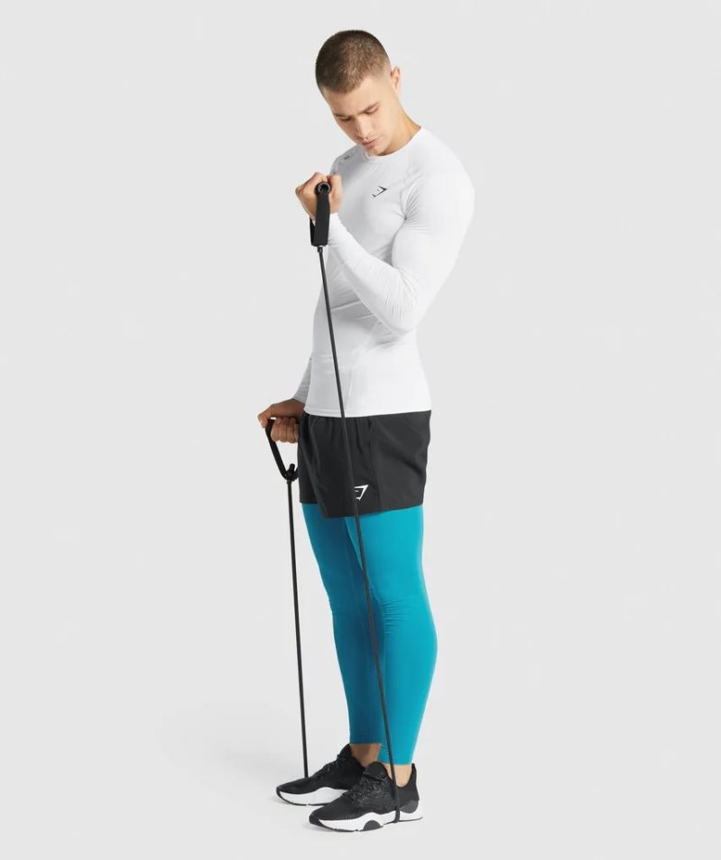 Koszulki Gymshark Element Baselayer Long Sleeve Męskie Białe | PL 014NXV